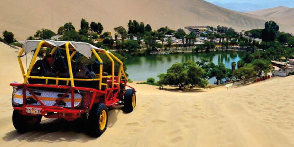 Imagen de la Huacachina que se encuentra en el landing y sirve para redireccionar a la pagina de qp Hotels Ica